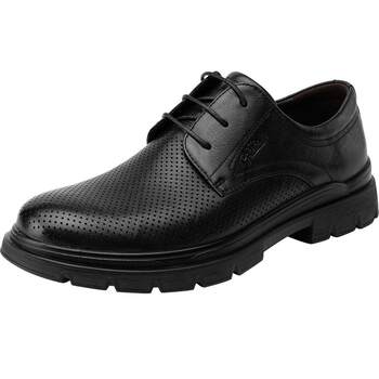 Goldlion men's genuine leather breathable hollow derby shoes