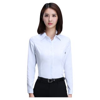 新款职业装白色衬衫女春秋长袖女士正装工作服蓝色衬衣女气质工装