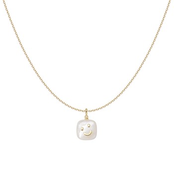Hefang he fang fritillary smiling face k gold necklace 14k gold