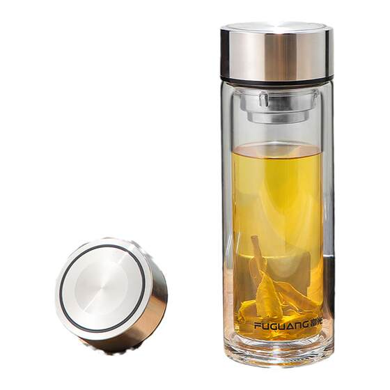Fuguang double-layer thickened glass insulated tea cup