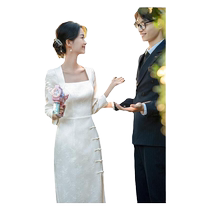 Man Tingfang (White Tea II) New Chinese Style Cheongsam Improved 2024 New Registration Certificate White Engagement Dress