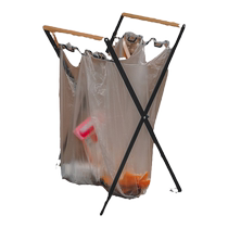 Barbeque garbage bag holder outdoor garbage rack folding camping garbage storage plastic bag trash can iron hanging rack