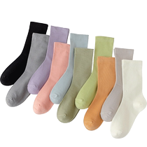 Chaussettes Pile Chaussettes Femme Blanc Cylindre Élevé Cylindre Chaussettes Printemps Automne Long Cylinder Coton Coton Coton Mini I Cuir Chaussures Non Bones Stockings Socks