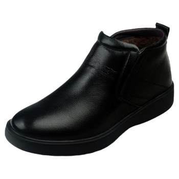 Septwolves cotton boots winter new cowhide zipper plus fur