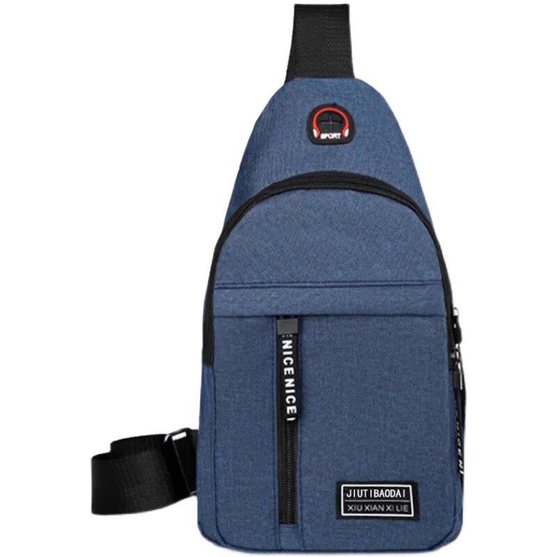 Chest bag men's backpack 2024 new nylon canvas chest bag casual sports travel chest bag one-shoulder crossbody bag