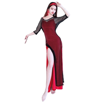 Baiya Qianhui belly dance summer new style gold velvet mesh dress oriental dance group uniform practice clothing performance clothing for women