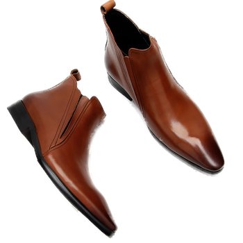 ເກີບຜູ້ຊາຍລະດູຫນາວເກີບຫນັງແທ້ຂອງຜູ້ຊາຍເກີບສັ້ນ pointed toe Martin boots business shoes high-top leather shoes Korean style plus velvet to keep warm and trendy