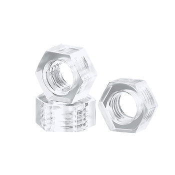 PC transparent nut plastic hexagonal nut plastic nut acrylic transparent screw nut M2.5M3M4M5M6