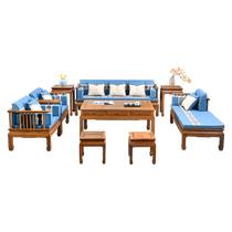 Red Wood Furniture Chicken Wings Wood Sofa Solid Wood Size Family new Chinese Guido Bed Full Solid Wood Sofa Corner Combination