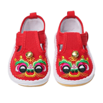 Spring and summer new baby tiger head shoes old Beijing thousand-layer sole non-slip handmade traditional scratching childrens cloth shoes Chinese style