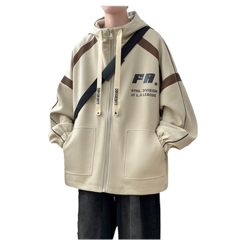 Winter Hong Kong Style Jacket for Boys, Trendy Brand, Fleece-Lined Cotton Coat, Patchwork Baseball Jacket, Youth Outerwear, Sports Cardigan Sweatshirt