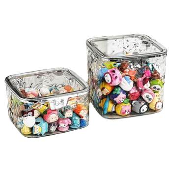 Cute storage box genuine acrylic dustproof large capacity desktop transparent ornament display rack finishing box