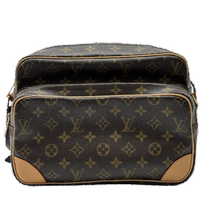 (Self-operated) Second-hand 95 new LV Louis Vuitton fashionable brown presbyopic canvas and leather unisex shoulder bag
