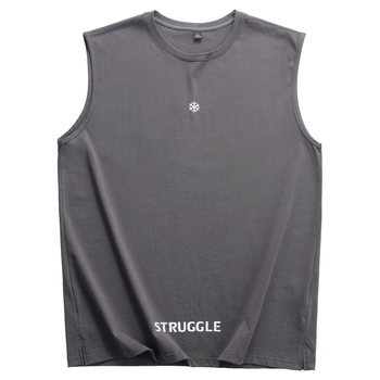 Vest Men's Fitness Summer American Basketball Sleeveless Loose Large Pure Cotton Hurdle Vest T-Shirt Thin Trendy