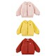Young girl's mushroom embroidered logo doll lapel cotton coat winter light and fluffy warm fashionable childlike casual jacket