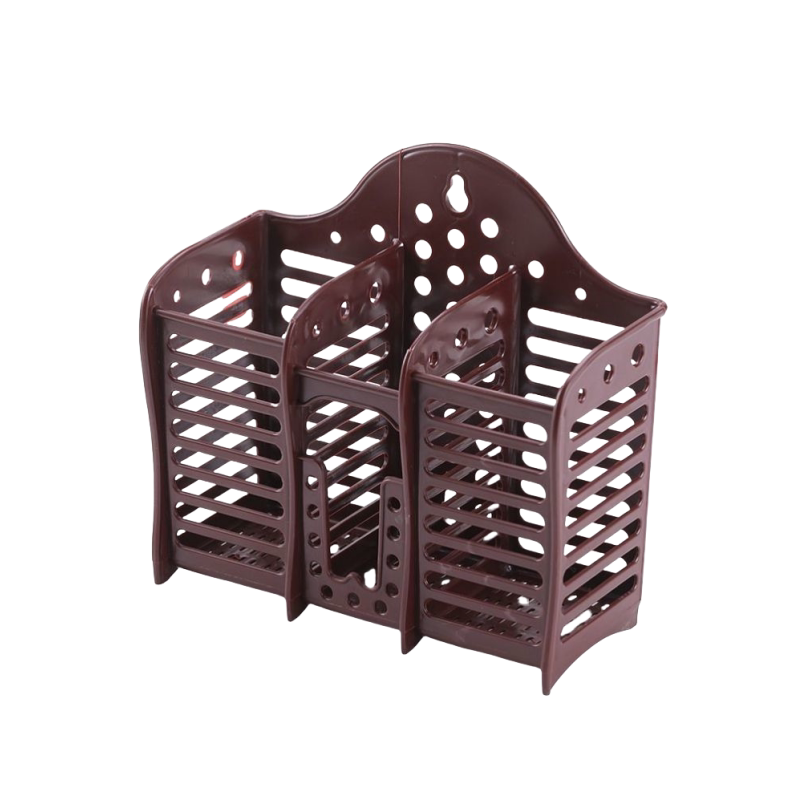 No-punch wall-mounted thickened three-compartment chopstick cage