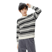 Balabala childrens clothing childrens sweaters autumn and winter boys knitted sweaters literary and western style pullover sweaters trendy