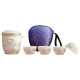 Suet-fat jade porcelain ຊຸດຊາເດີນທາງແບບພົກພາຂອງຈີນ
