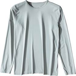 Ice silk long-sleeved T-shirt men's summer thin spring and autumn clothing quick-drying breathable sun protection inner base layer air-conditioned cotton