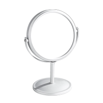 Minimalist modern Space Aluminum Portable Double-sided Makeup Mirror Dresser desktop Desktop Mini swivel small mirror