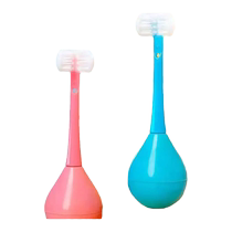 Children toothbrush soft hair tumbler tumbler on three sides toothbrush 3d silicone gel ultra soft care tooth toothbrush male and female cute baby toothbrush