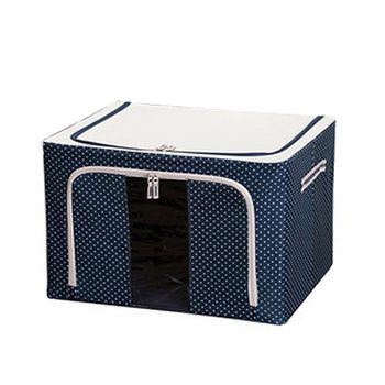 Baina ກ່ອງ Oxford ຜ້າເຫຼັກກອບການພັບເກັບຮັກສາກ່ອງເກັບຮັກສາ toy canvas storage box finishing box clothes Korea