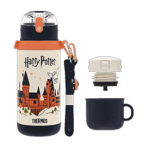 Thermos childrens thermos cup for direct drinking large-capacity stainless steel straw three-in-one kettle for boys going to school