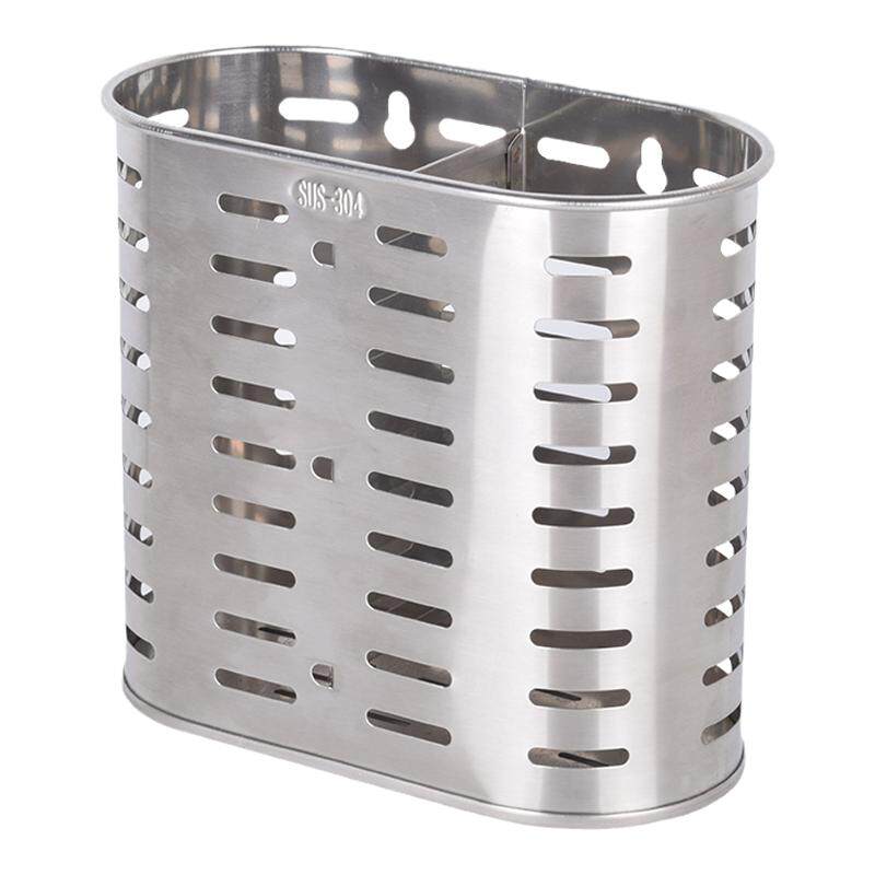 Anmai chopstick tube stainless steel double grid chopstick storage rack kitchen drain antibacterial multifunctional chopstick cage tableware rack