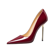 LilyWei red 11cm single shoes for women summer 2024 new sexy royal sister style super high heels large size 41-43