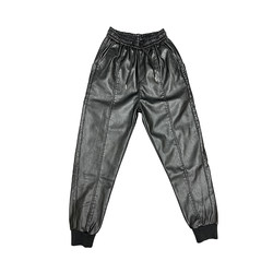 2023 ລະດູຫນາວຜູ້ຊາຍ velvet thickened ລົດຈັກ pu ຫນັງ pants windproof waterproof leggings ອົບອຸ່ນ pants takeaway ຂີ່ໂທລະສັບມືຖື
