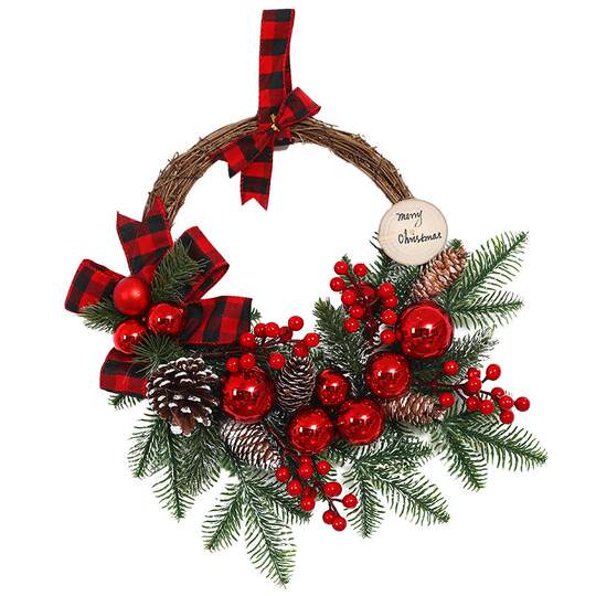 Christmas decoration rattan garland tree scene arrangement