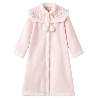 Girls nightgown winter flannel coral velvet bathrobe