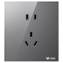Bull Socket Flagship Master Switch Socket Air Conditioning 16A Glass Panel Five Holes 10A Concealed porous G27 Gray