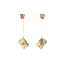 (Chinese Valentines Day gift) Swarovski Letra mini envelope earrings earrings gift for women light luxury and high-end