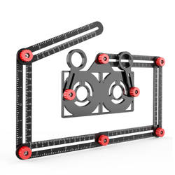 다기능 6단 눈금자, 범용 접이식 눈금자, 세라믹 타일 유리 개방 로케이터, 범용 알루미늄 합금 목공 모양 눈금자