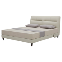 (Same style in store) Gujia Home Italian Minimalist Leather Bed Large Backrest Double Bed 90 KC B1010