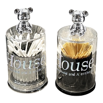 Light luxury toothpick box household high-end personalized creative living room high-looking portable dental floss tube cotton swab box 2024 new style