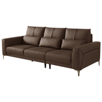 Gujia Home Italian light luxury leather sofa with adjustable backrest American black leather sofa living room 1179