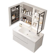 Gujia Home Smart Bathroom Cabinet Combination Bathroom Washing Makeup Cabinet Washing Face and Hand Washing Ceramic Integrated Basin
