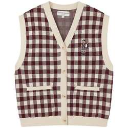 TeenieWeenie Bear 2024 dopamine plaid sweater cardigan vest vest sweater milkfuu