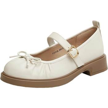 Tianmeiyi retro mary jane shoes flat shoes women's shallow mouth single shoes small leather shoes spring new coy28aq5
