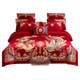 120 long velvet cotton full cotton dragon and phoenix embroidery four-piece set