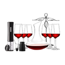 cliton red wine glass goblet wine glass electric bottle opener wine pourer bottle stopper cup glass wine set