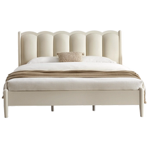 Quanyou Home French Cream Style Ripple Bed 1.5m Bedroom Modern Simple Soft Package Single Bed 129312