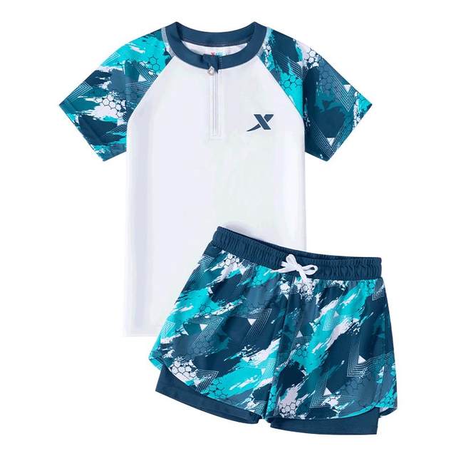 Xtep boys' split quick-drying double-layer swimming trunks swimsuit