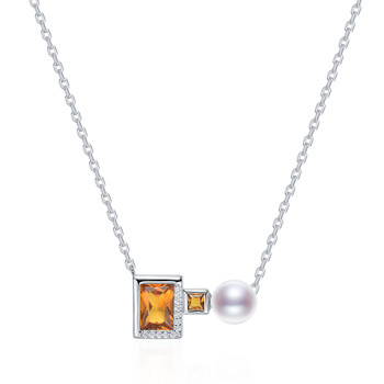 Jingrun silver set with freshwater pearl pendant spinel