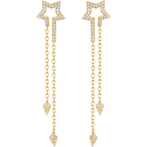 (Self-operated) Glam Ever star tassel earrings niche fashion design temperament simple style earrings stud earrings