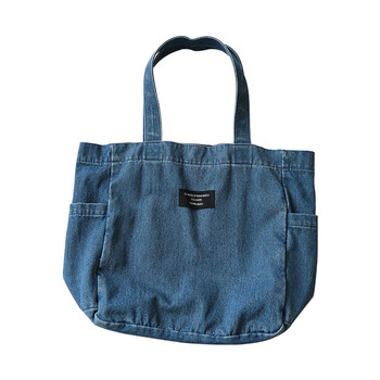 Soft denim skin-friendly lightweight large-capacity daily tote bag
