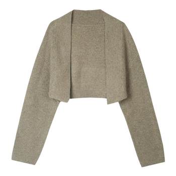 BLANK LABEL minimalist high-end wool 100% shawl sweater coat cardigan women's knitted blouse ດູໃບໄມ້ລົ່ນແລະລະດູຫນາວ