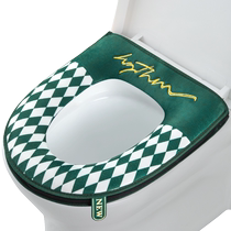 Toilet mat universal for all seasons toilet cover gasket household thickened waterproof zipper style winter toilet seat cushion